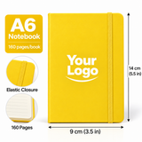 Custom A6 Notebook Wholesale | Personalized Pocket Journal with Logo, Elastic Strap, 160 Pages, 9 × 14 cm (3.5 × 5.5 in)