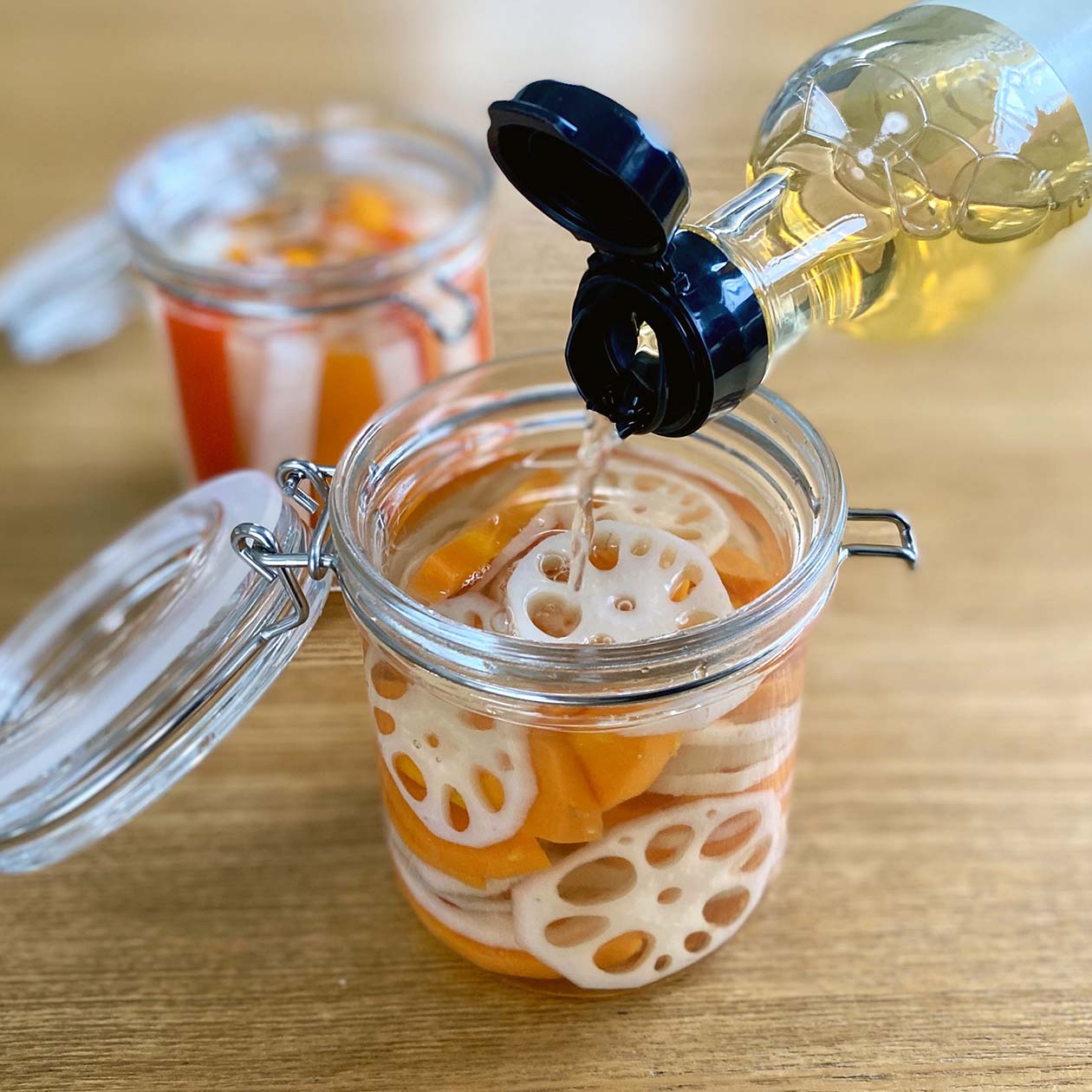 Tarro de vidrio para almacenar refrescos