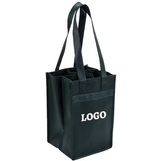 Custom Design Heavy Duty Non-Woven Bag Divided 4 Wine Bottles Holder Bag