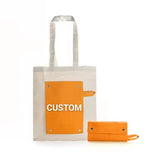 Bolsas plegables de algodón ecológicas premium, personalizadas y promocionales, con logotipo. 
