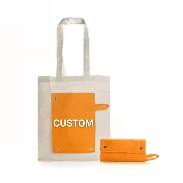 Bolsas plegables de algodón ecológicas premium, personalizadas y promocionales, con logotipo. 