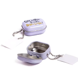 Venta al por mayor, logotipo personalizado, linda lata de menta, lata de almacenamiento, caja de metal con bisagras, mini contenedor portátil, divertida y pequeña lata para regalo boutique.