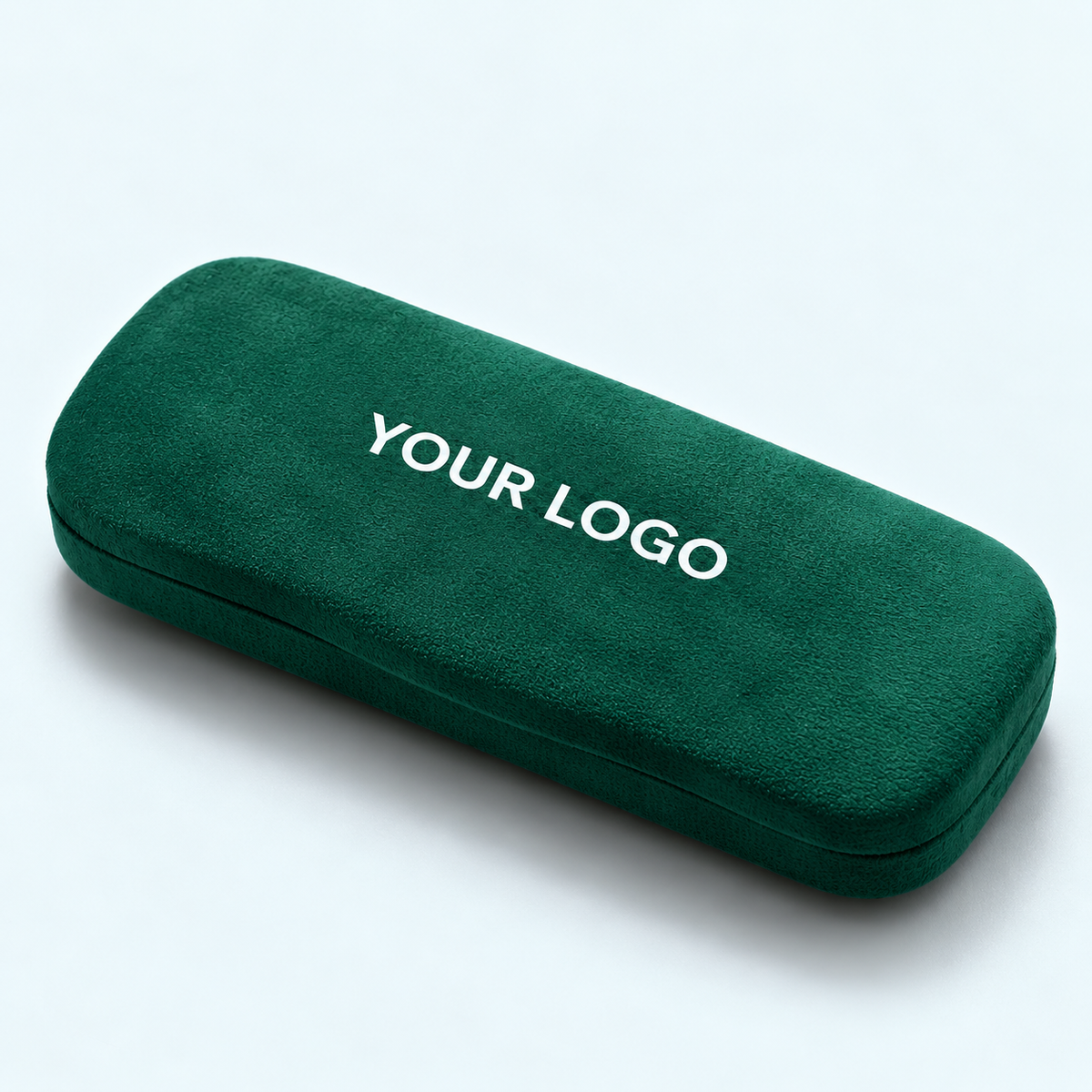 Custom Logo Metal Eyeglass Case – Velvet Covered Hard Case for Sunglasses & Prescription Glasses