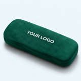 Custom Logo Metal Eyeglass Case – Velvet Covered Hard Case for Sunglasses & Prescription Glasses