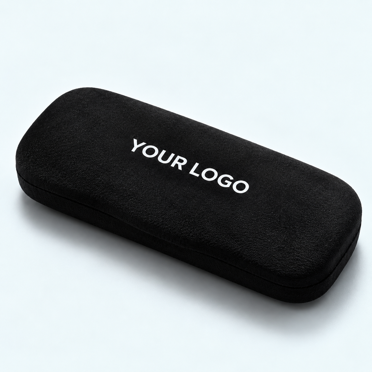 Custom Logo Metal Eyeglass Case – Velvet Covered Hard Case for Sunglasses & Prescription Glasses