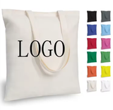 Custom Promotional Lightweight Cotton Reusable Trade Show Tote Bags with Logo Printing