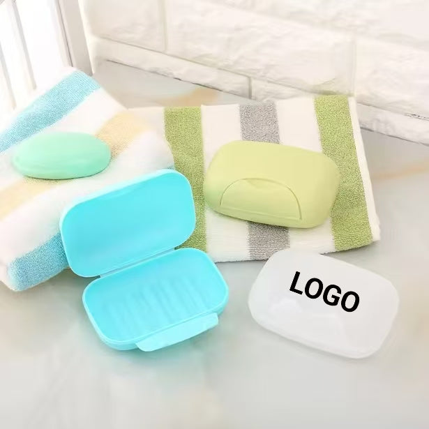 Customized Logo Creative Portable Soap Box Waterproof Disposable Plastic Travel Supplies Sealed Soap Container