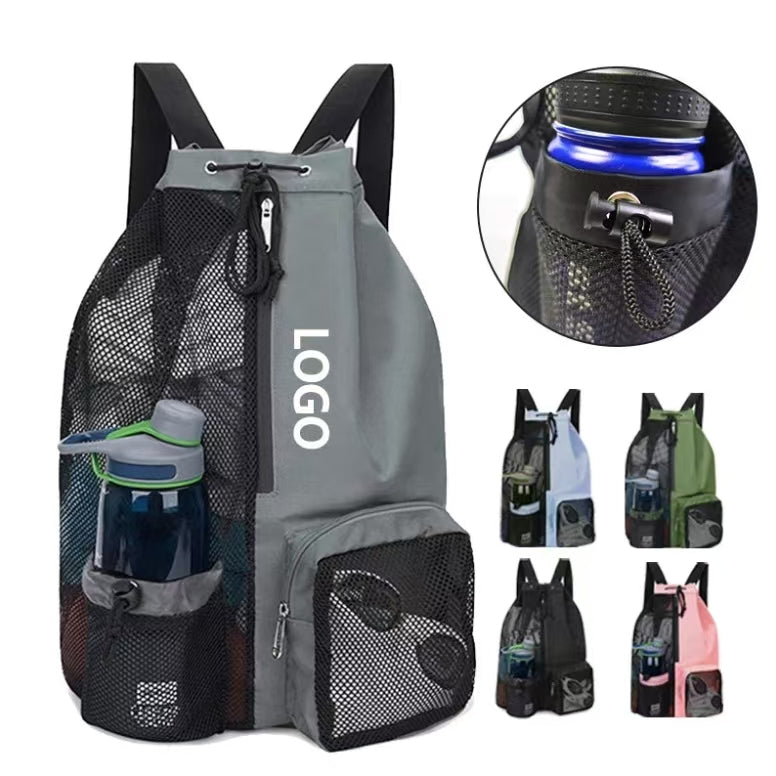 Bolsa con cordón con logotipo personalizado, deportiva, unisex, para natación, playa, gimnasio, entrenamiento, mochila para exteriores, forro de nailon, impermeable, para gimnasio