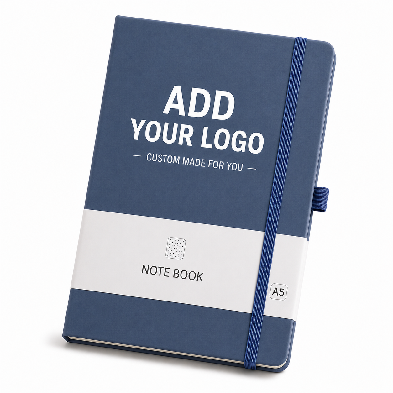 Custom Logo A5 PU Leather Notebook – Personalized Journal with Elastic Closure