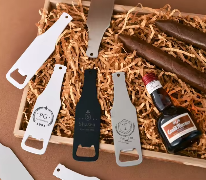 Customized Logo 304/201 Stainless Steel Beer Bottle Shape Bottle Opener & Can Opener 116x31mm Promotion Gift