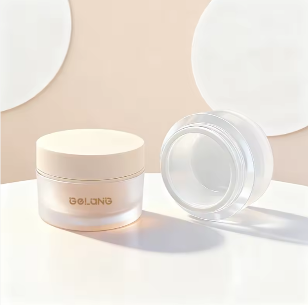 Envase cosmético redondo con logotipo personalizado, 5 g, 10 g, 15 g, 20 g, 1 oz, 2 oz, transparente esmerilado, 30 ml, 50 ml, 100 ml, 200 ml, tarro de vidrio crema con tapa blanca.
