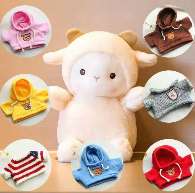 Plush Toy Plush Lamb Toy Can Be Customized on Your LOGO Four Colors of Clothing for You to Choose