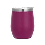Vaso de vino de 12 oz, de acero inoxidable, con doble pared de aislamiento, para agua, con forma de huevo al vacío, con logotipo personalizado. Vaso de vino de 12 oz.