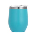 Vaso de vino de 12 oz, de acero inoxidable, con doble pared de aislamiento, para agua, con forma de huevo al vacío, con logotipo personalizado. Vaso de vino de 12 oz.