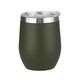 Vaso de vino de 12 oz, de acero inoxidable, con doble pared de aislamiento, para agua, con forma de huevo al vacío, con logotipo personalizado. Vaso de vino de 12 oz.