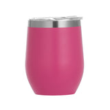 Vaso de vino de 12 oz, de acero inoxidable, con doble pared de aislamiento, para agua, con forma de huevo al vacío, con logotipo personalizado. Vaso de vino de 12 oz.