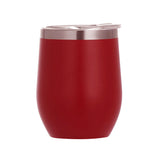 Vaso de vino de 12 oz, de acero inoxidable, con doble pared de aislamiento, para agua, con forma de huevo al vacío, con logotipo personalizado. Vaso de vino de 12 oz.