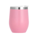 Vaso de vino de 12 oz, de acero inoxidable, con doble pared de aislamiento, para agua, con forma de huevo al vacío, con logotipo personalizado. Vaso de vino de 12 oz.