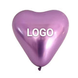 Custom Logo Color 12 Inch  Decoration Latex Ballon Heart Shape Chrome Balloons