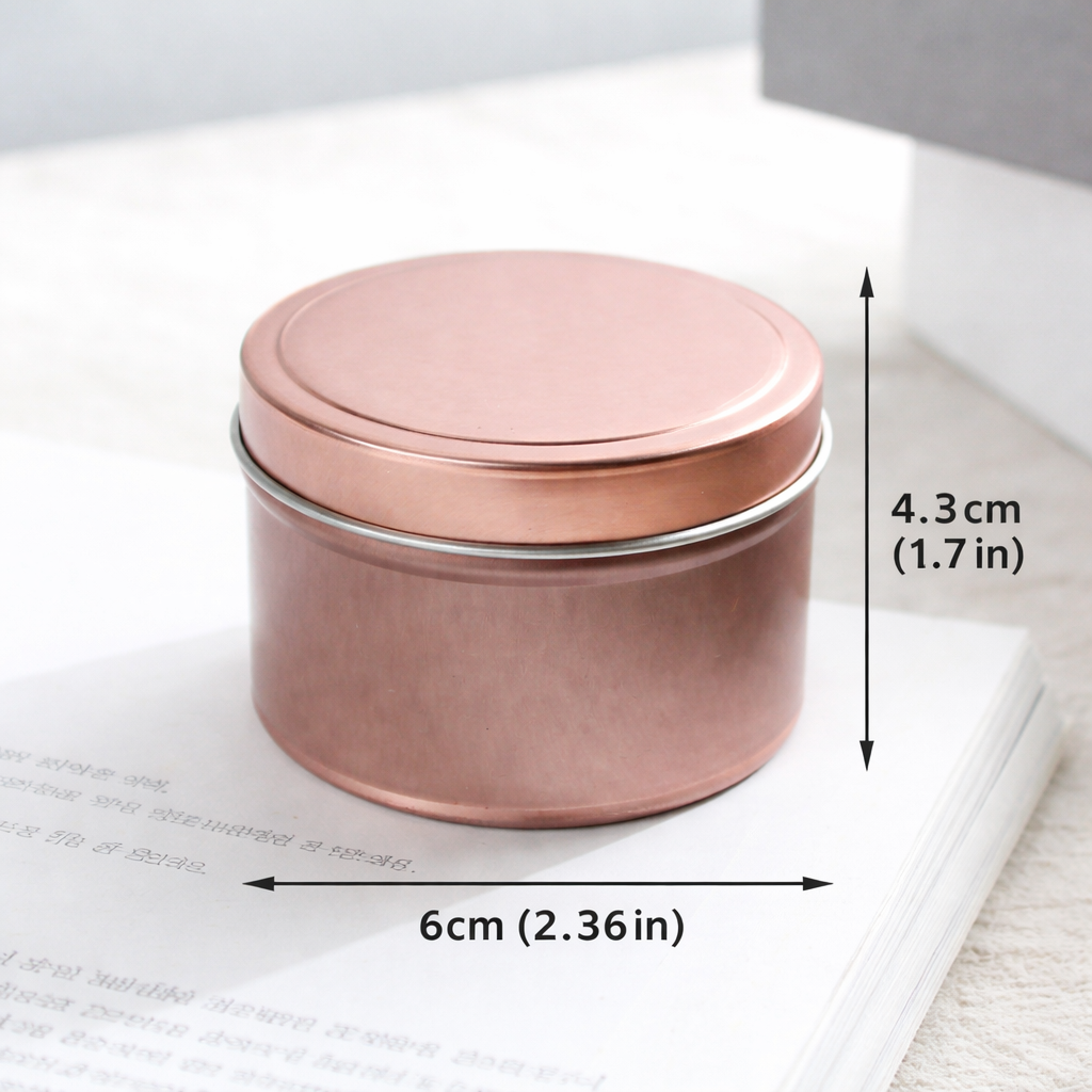 Contenedor de lata para velas personalizado - Tarro de vela aromática y lata de almacenamiento (6 cm × 4.3 cm / 2.36 in × 1.7 in)