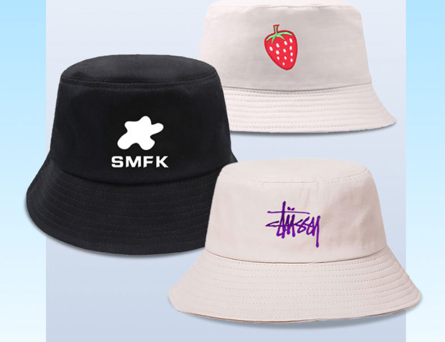 Fashionable Minimalist Design 100% Pure Cotton Solid Color Women's Bucket Hat  for Beach Travel