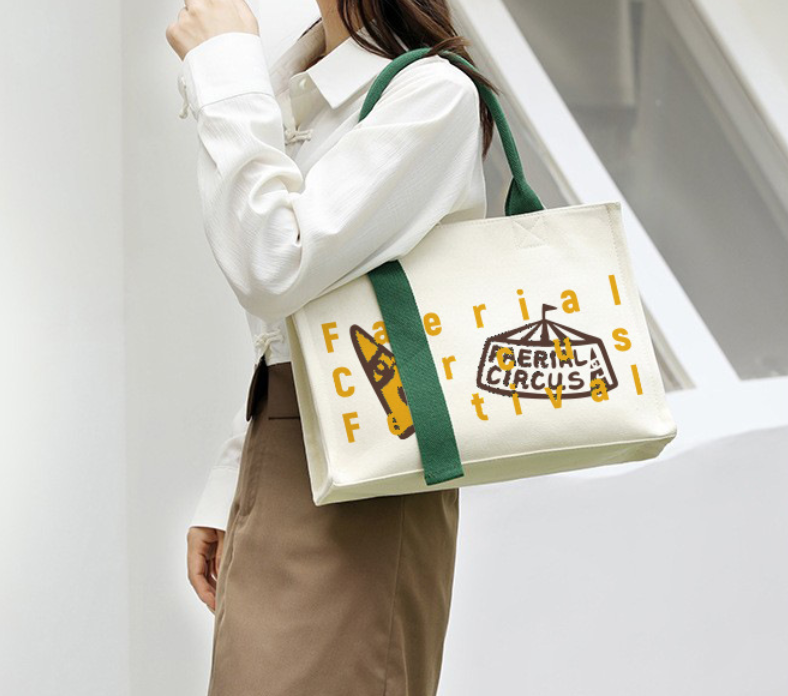 Bolsa de lona estructurada premium: bolsa reutilizable con embalaje boutique e impresión personalizada.