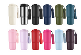 Taza de viaje con aislamiento al vacío de acero inoxidable 304 de 25 oz con correa de transporte, vaso de café portátil para auto, marca personalizada disponible