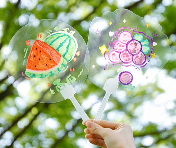 Custom Transparent Hand Fan – PET/PVC Promotional Fan with Logo Printing