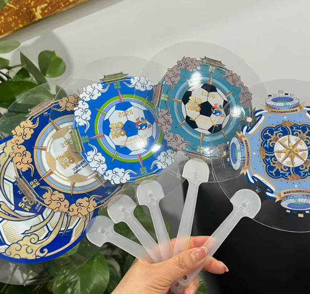 Custom Transparent Hand Fan – PET/PVC Promotional Fan with Logo Printing