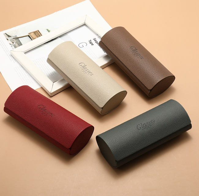 Custom Logo Premium Leather Cylindrical Eyeglass Case – Luxury Hard Case for Sunglasses & Prescription Glasses