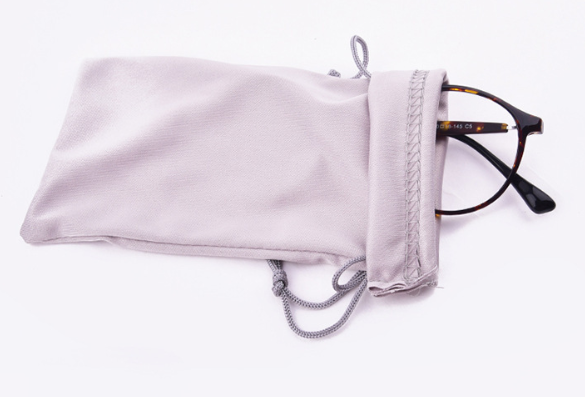 Custom Microfiber Eyeglass Pouch with Logo – Drawstring Glasses Case