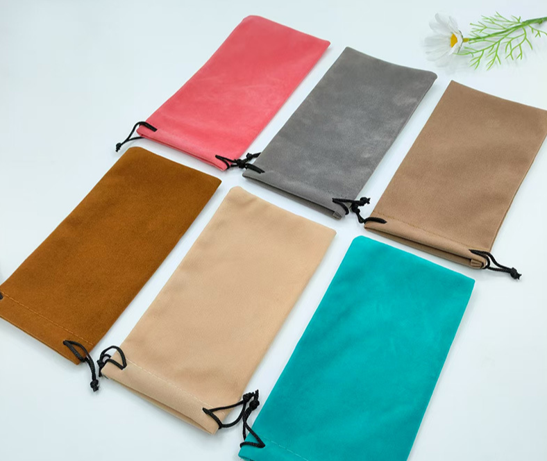 Custom Logo Velvet Drawstring Pouch for Sunglasses & Eyeglasses