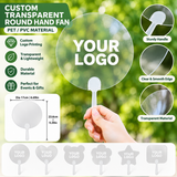 Custom Transparent Hand Fan – PET/PVC Promotional Fan with Logo Printing