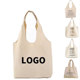 Bolsas de compras de algodón orgánico suave, personalizadas y promocionales, con impresión de logotipo.