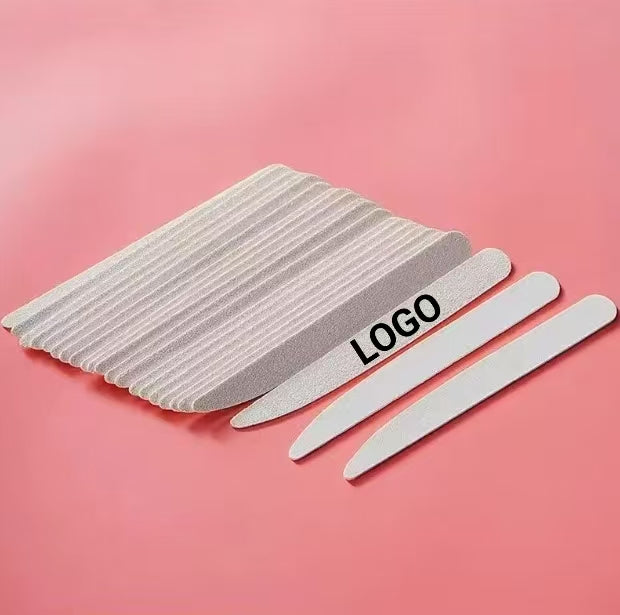Custom Logo Professional Dual-Sided 100/180 Sandpaper Nail File Manicure/Pedicure Straight Pattern Emery Boards