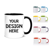 11oz Color Inside Mug With Colored Interior and Handle Custom Logo Printing Durable Ceramic High Quality