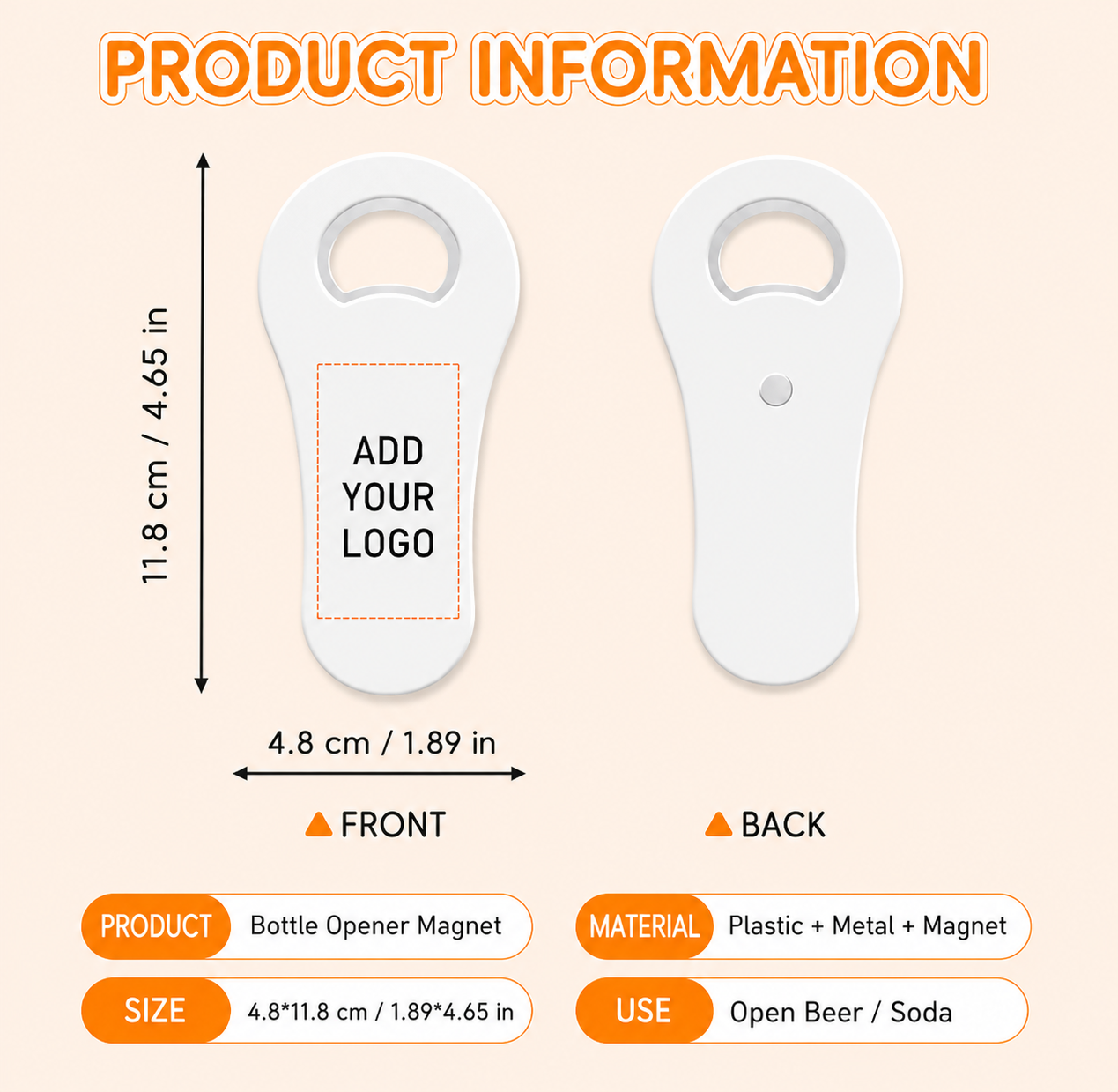 Custom Logo Bottle Opener | Personalized Printed Fridge Magnet Bottle Opener