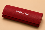 Custom Logo Premium Leather Cylindrical Eyeglass Case – Luxury Hard Case for Sunglasses & Prescription Glasses