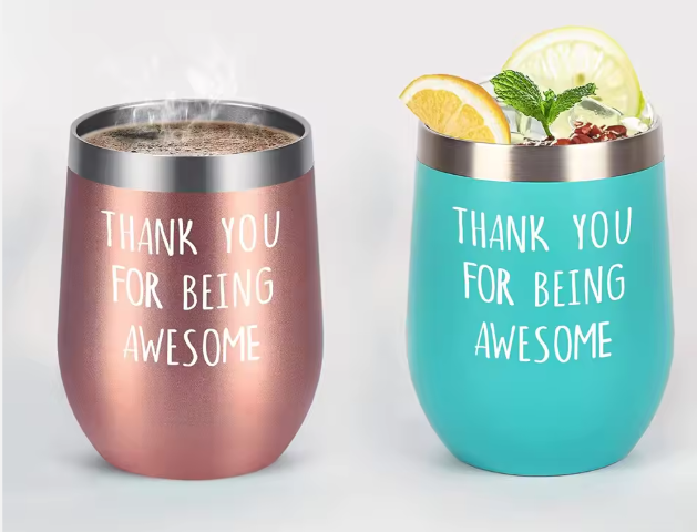 12oz Wine Tumbler Stainless Steel Double Wall Insulated Water Cup Vacuum Egg Cup Personalized Custom Logo 12 oz Wine Tumbler