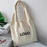 Bolsas de algodón orgánico ligeras y personalizadas para ferias comerciales con impresión de logotipo. 