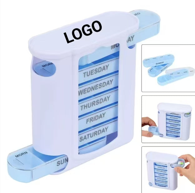 7 Day Week Pill Box Organizer Tablet Holder Medicine Tablet Drug Holder Storage Box Pillbox Case Organizer Container Kit