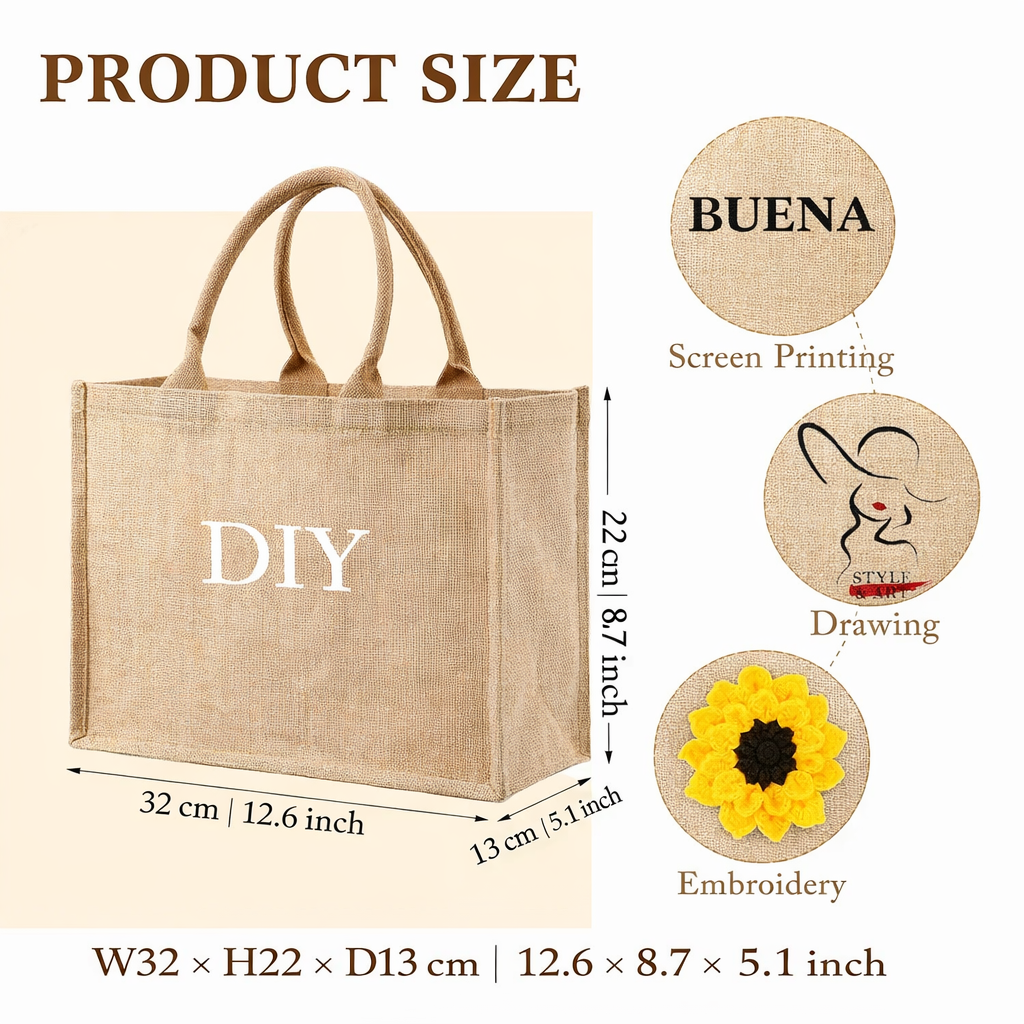 Bolsa de yute de arpillera con logotipo personalizado para mujer, gran oferta, libre movimiento, portabilidad, el modelo más nuevo para compras.