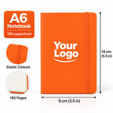 Custom A6 Notebook Wholesale | Personalized Pocket Journal with Logo, Elastic Strap, 160 Pages, 9 × 14 cm (3.5 × 5.5 in)