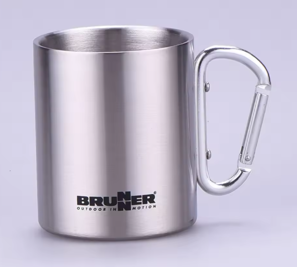 Taza de acero inoxidable de doble capa personalizada de 220 ml para acampar al aire libre, supervivencia en la naturaleza, escalada, taza de café promocional para excursionistas.