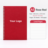 Custom Logo A5 Spiral Notebook, Personalized Lined Journal, 100 Pages, 5.5" x 8.3"
