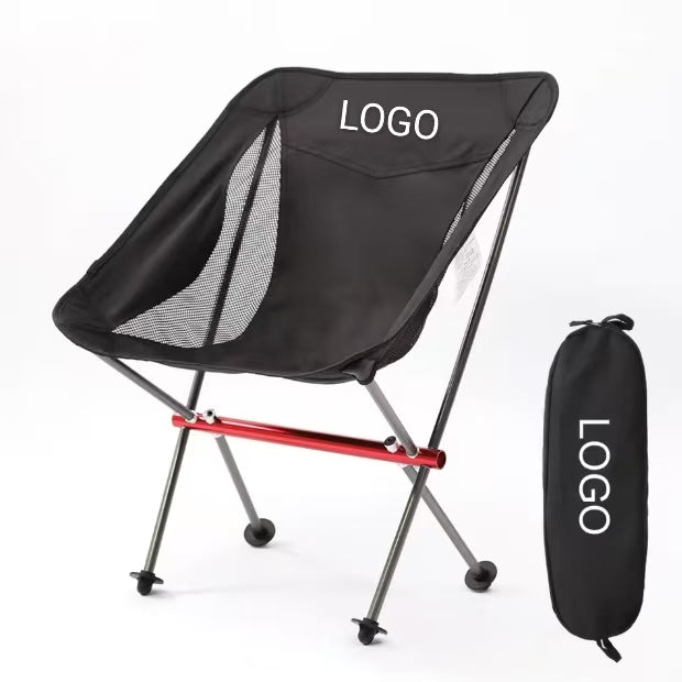 Hot Sale Logo Available S Size Portable Outdoor Ultra-light Aluminum Alloy Folding Moon Chair Modern Design Outdoor Furniture
