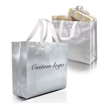 Supermarket Daily Laser Print Custom Logo Brand Reusable Non-Woven Tote Bag with Handle Travel Advertising