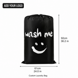Custom Logo Laundry Bag – Promote Your Laundry Business with a Durable Large Capacity Drawstring Laundry Sack