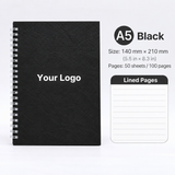 Custom Logo A5 Spiral Notebook, Personalized Lined Journal, 100 Pages, 5.5" x 8.3"