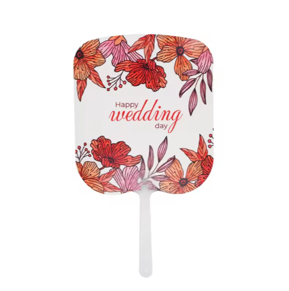 Custom Logo Summer Handheld Square Fan Double-Sided Sublimation PET Plastic Heat Transfer Blank Fans